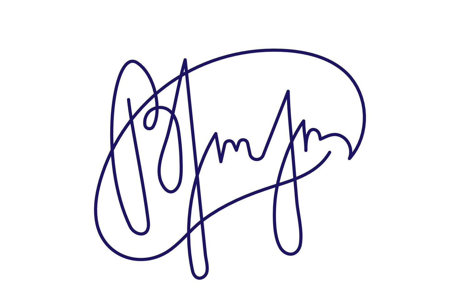 Vector hand drawn Fake autograph sample. Editable stroke Signature