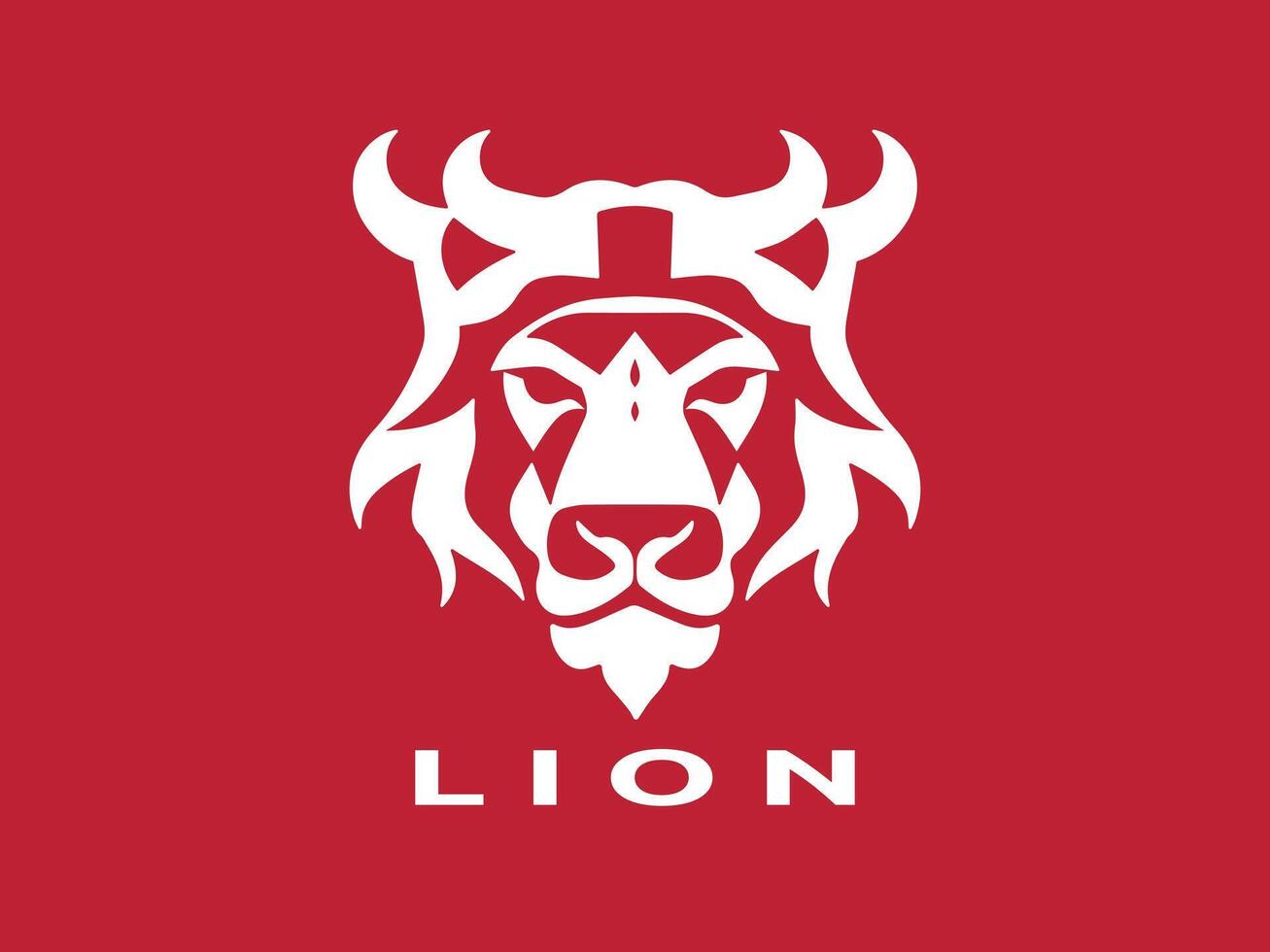 vikingo león logo diseño vector modelo