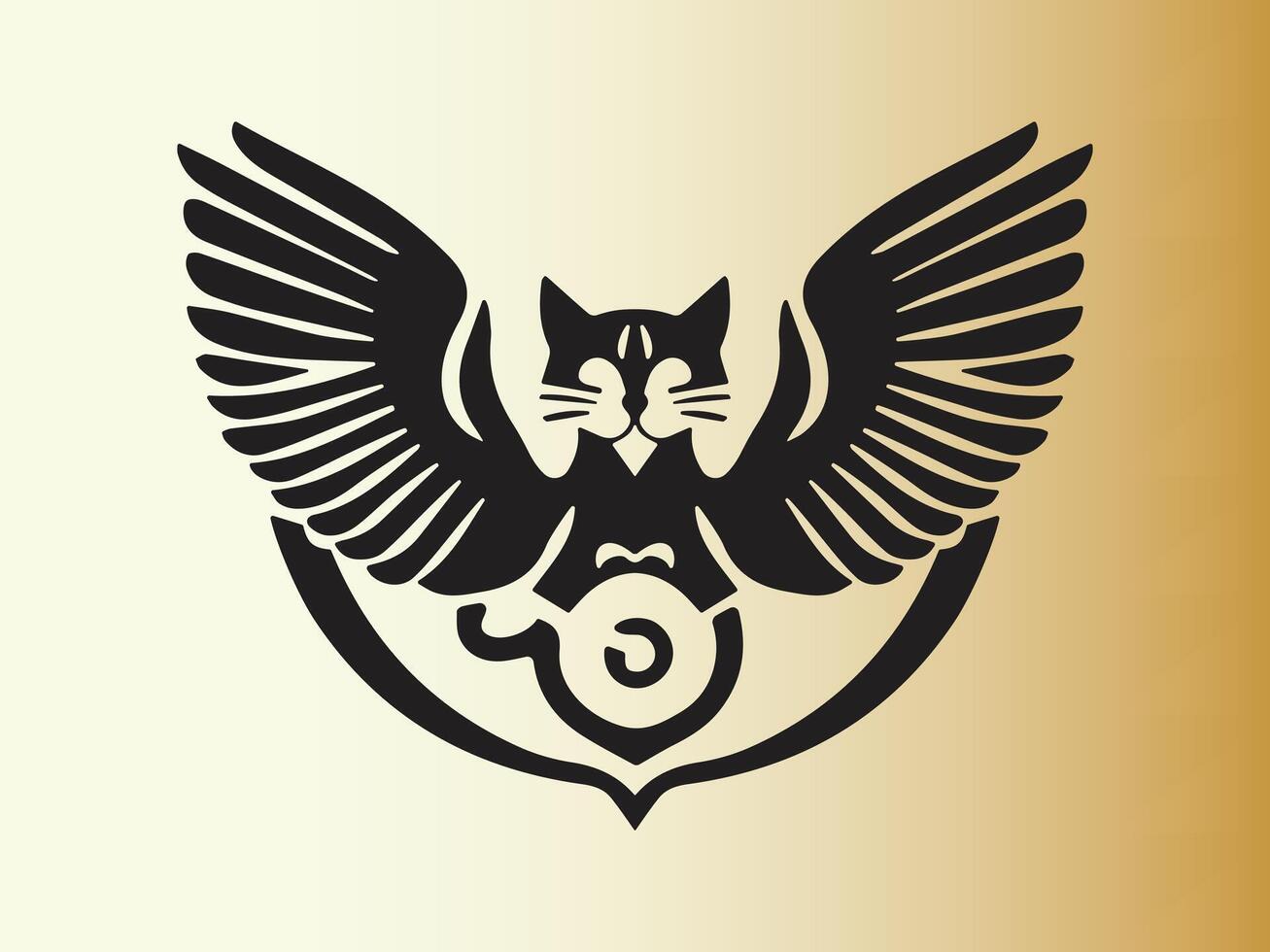 Angel cat logo design template. Cat logo design icon symbol vector. vector