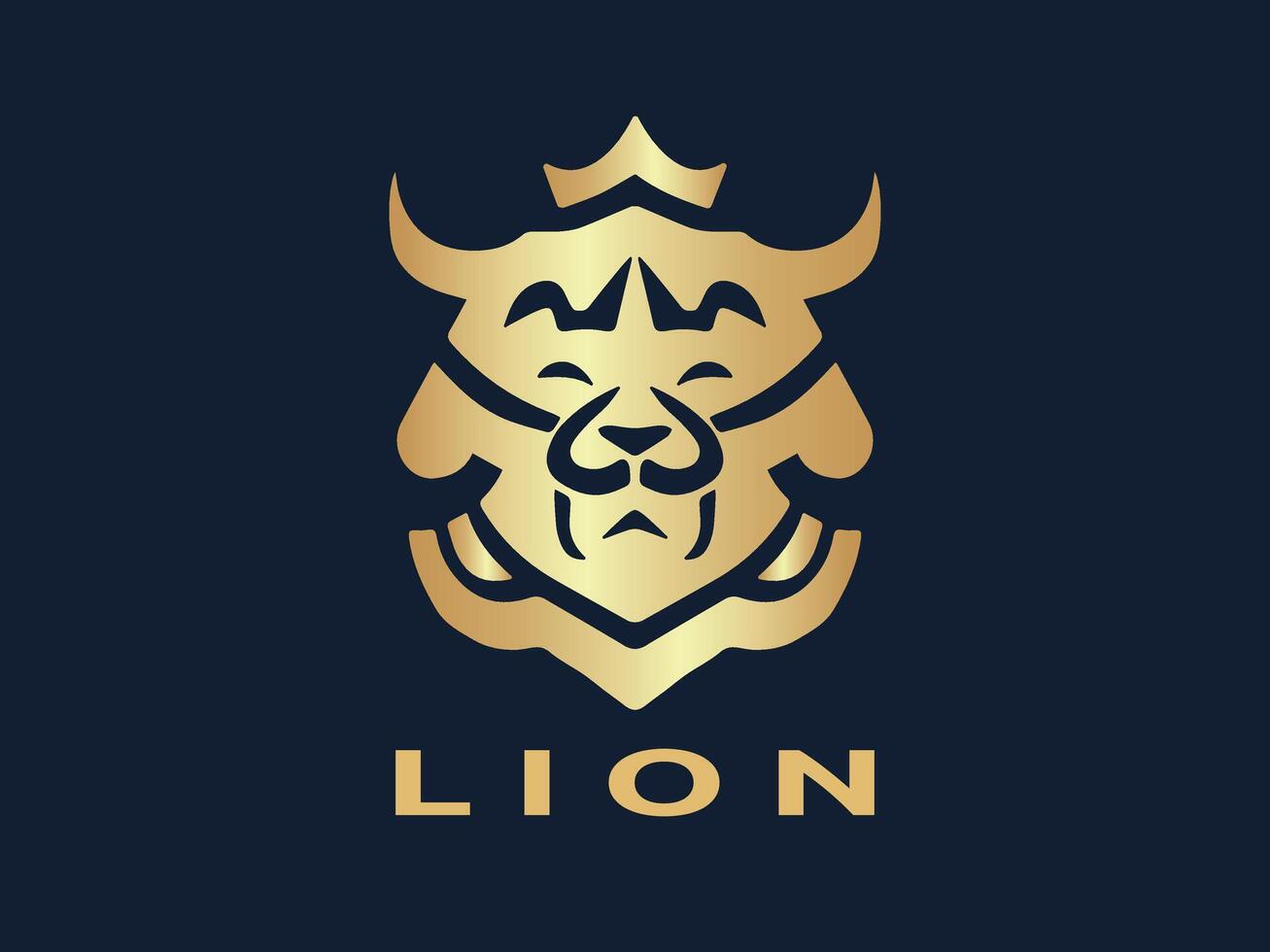 Viking lion logo design vector template