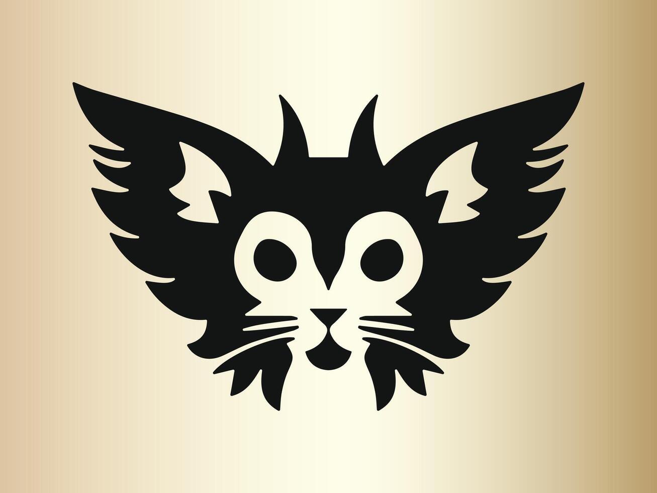 Angel cat logo design template. Cat logo design vector  illustration.