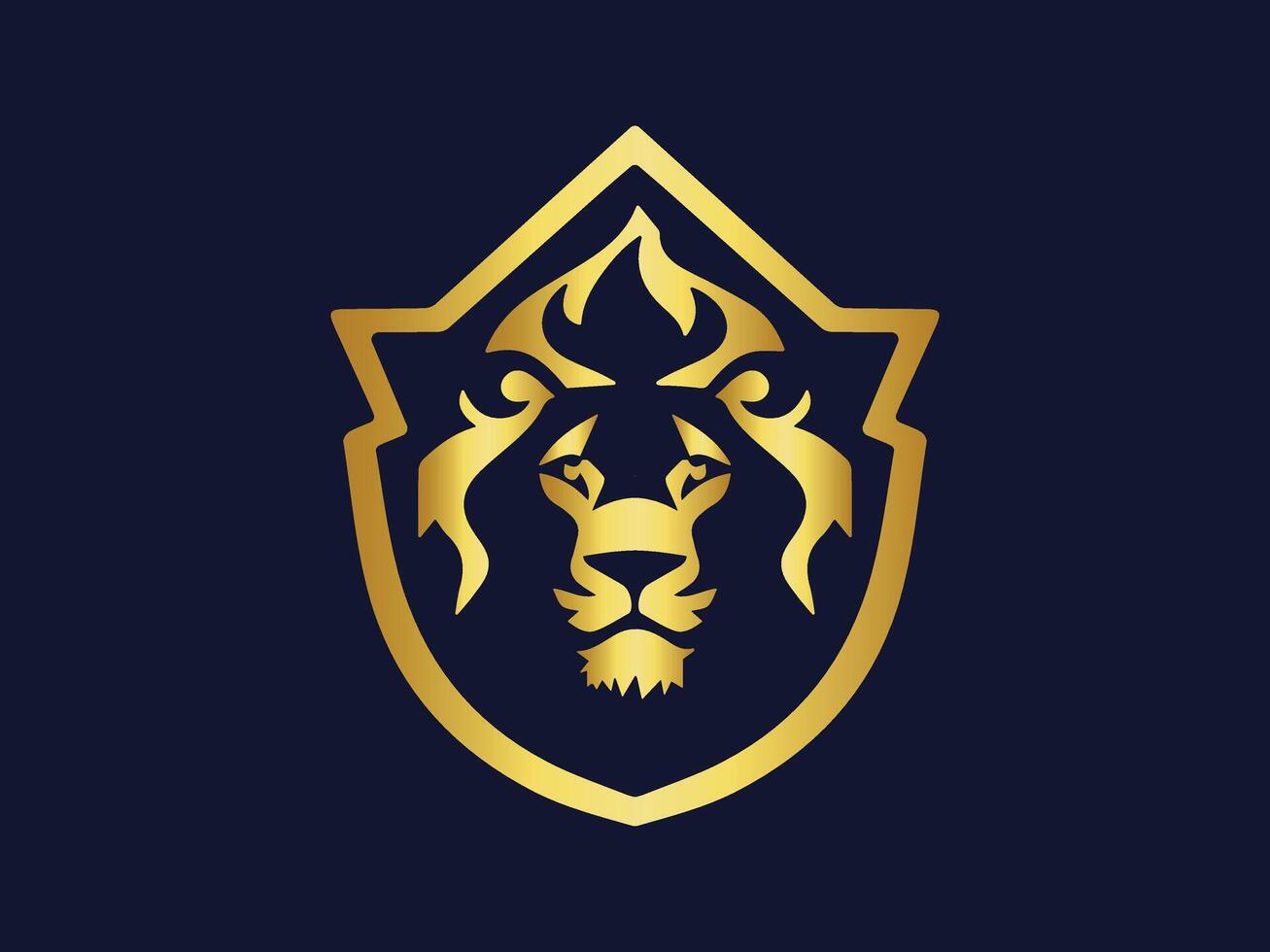 Lion heraldic logo design icon symbol vector