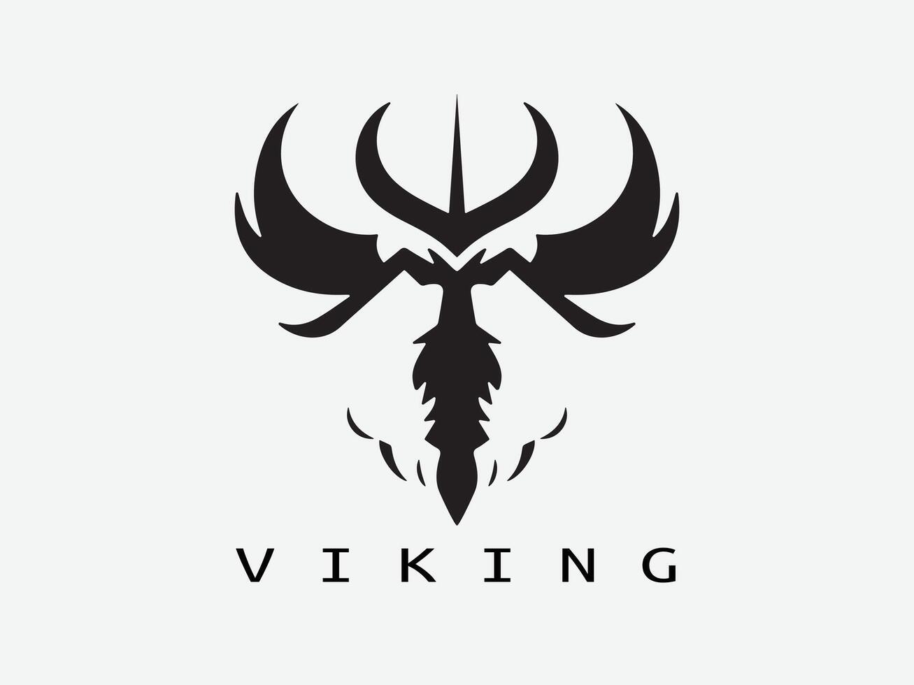vikingo logo diseño icono símbolo vector ilustración