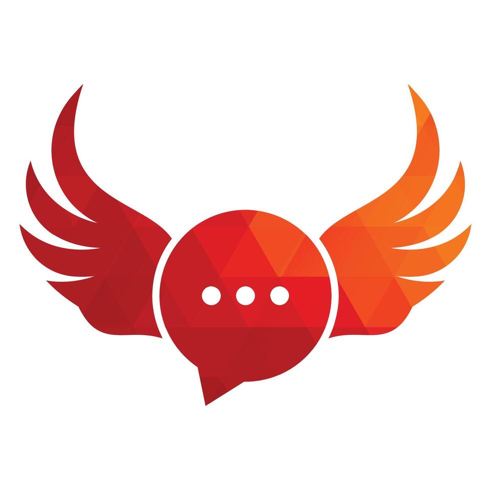 Wing Chat Logo Template Design Vector. vector