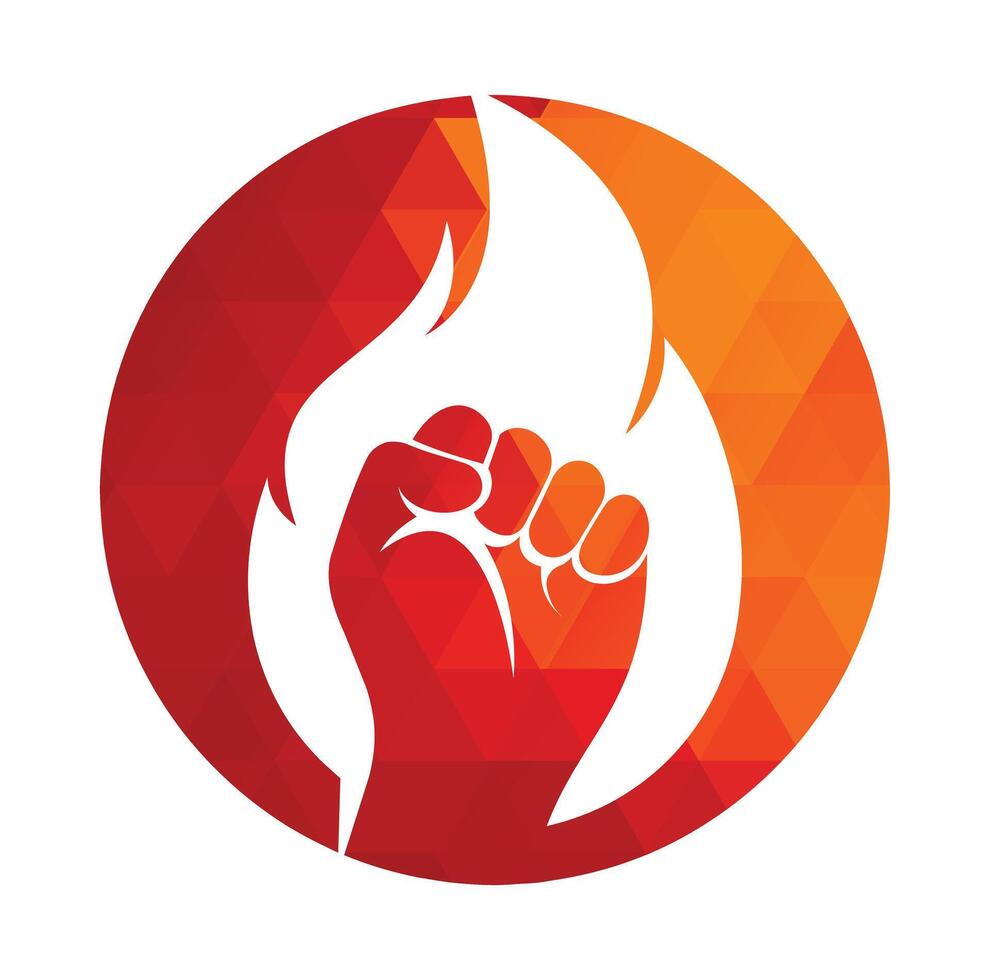 Fire Fist Logo Vector. vector