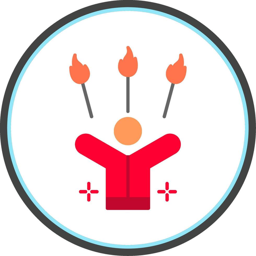 Juggling Fire Flat Circle Icon vector
