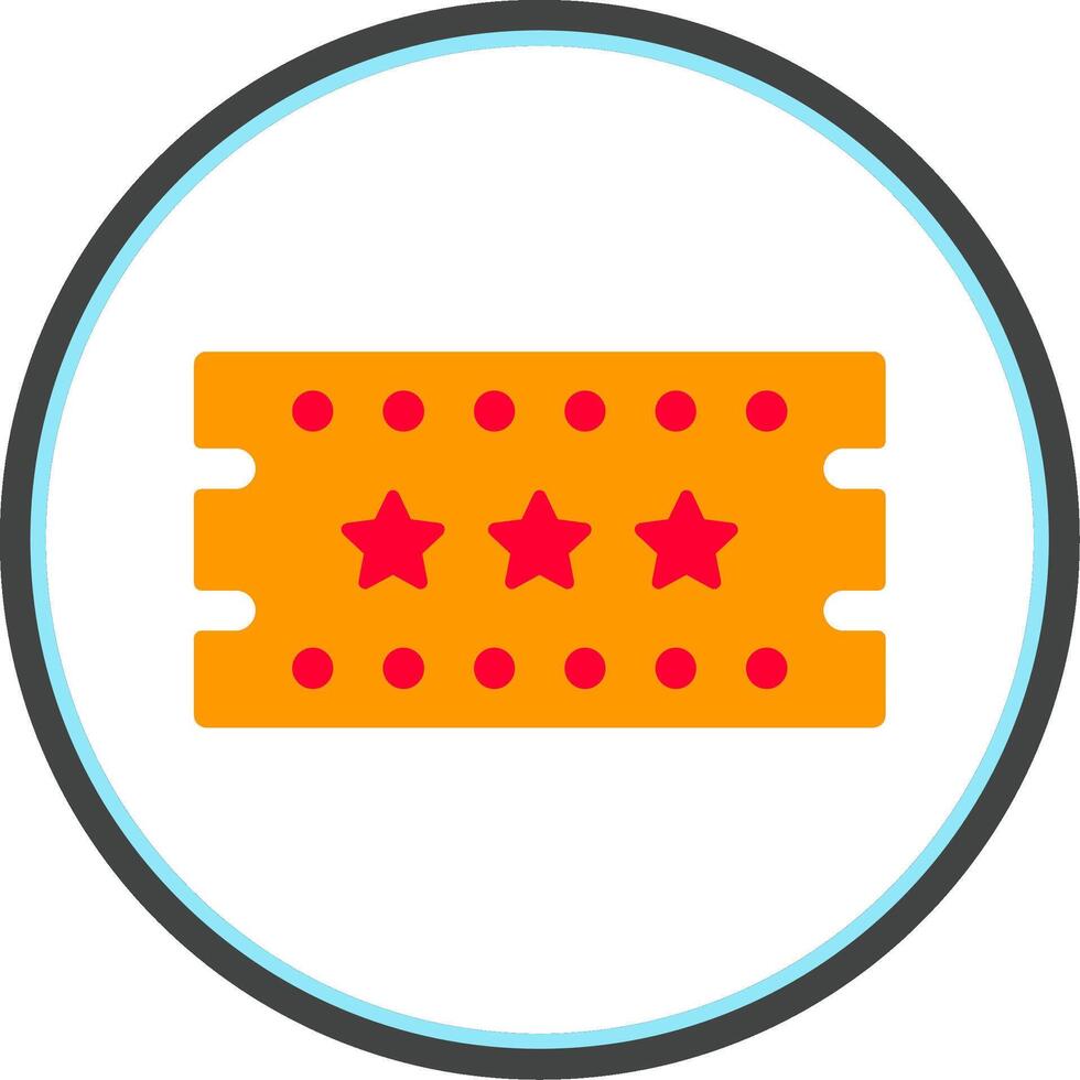 Circus Ticket Flat Circle Icon vector
