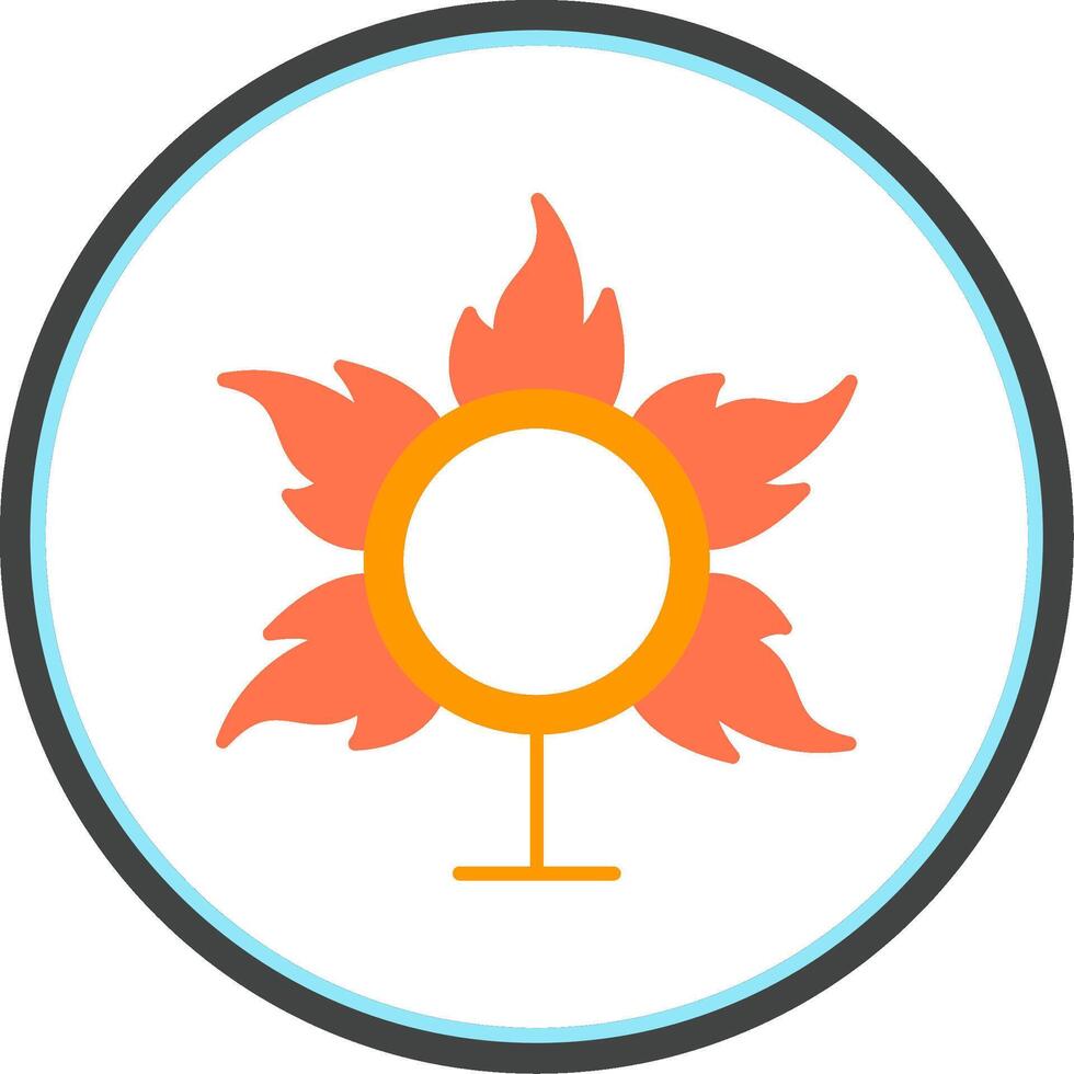 Ring Of Fire Flat Circle Icon vector