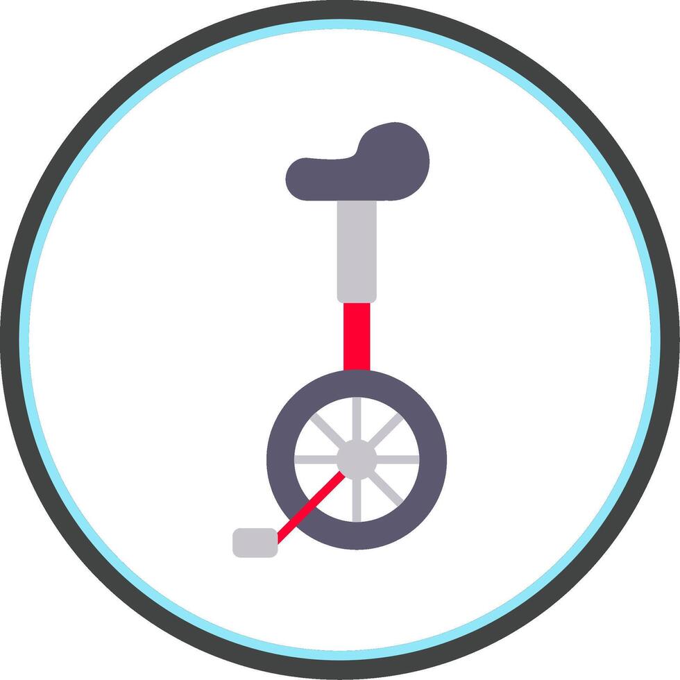 Unicycle Flat Circle Icon vector
