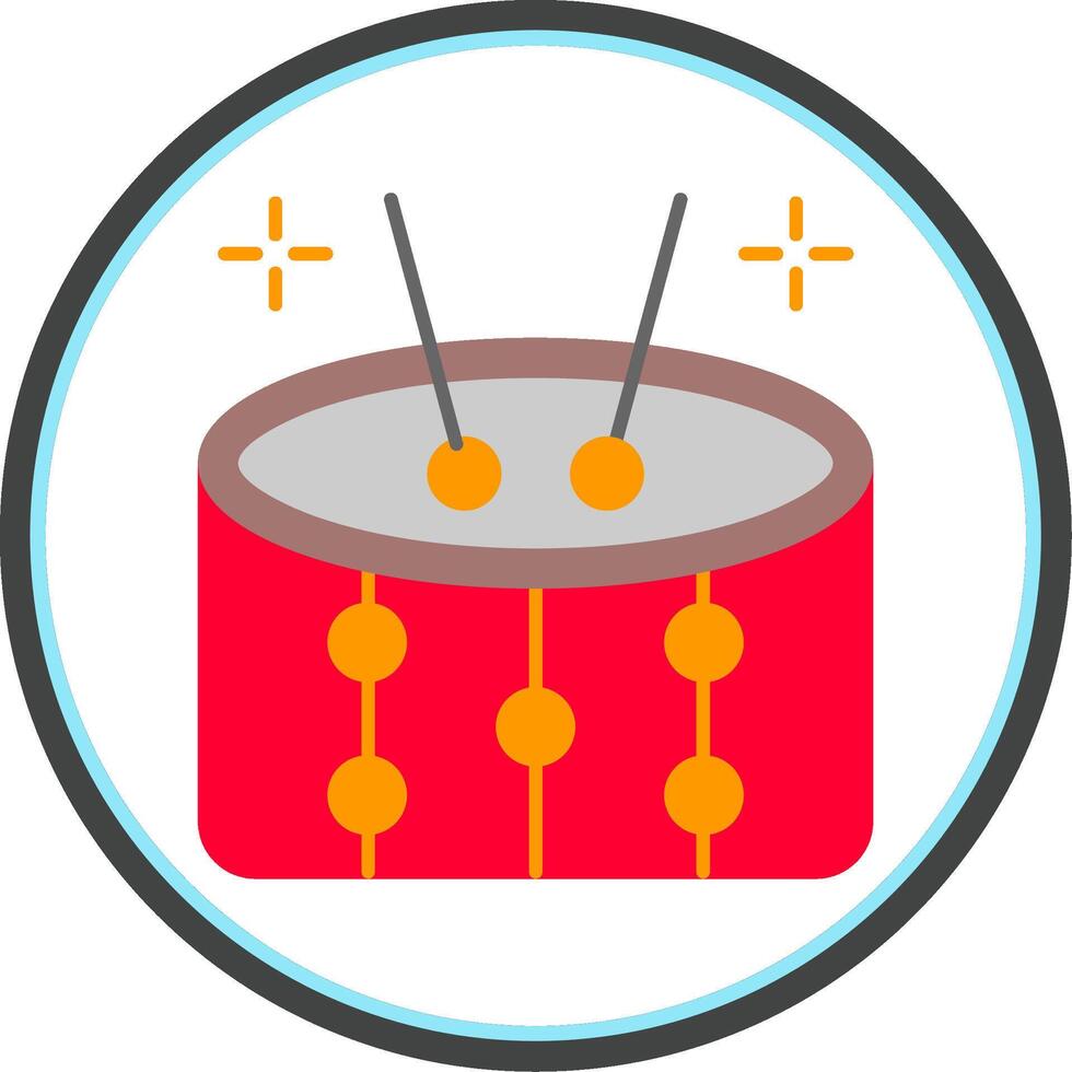 Drums Flat Circle Icon vector