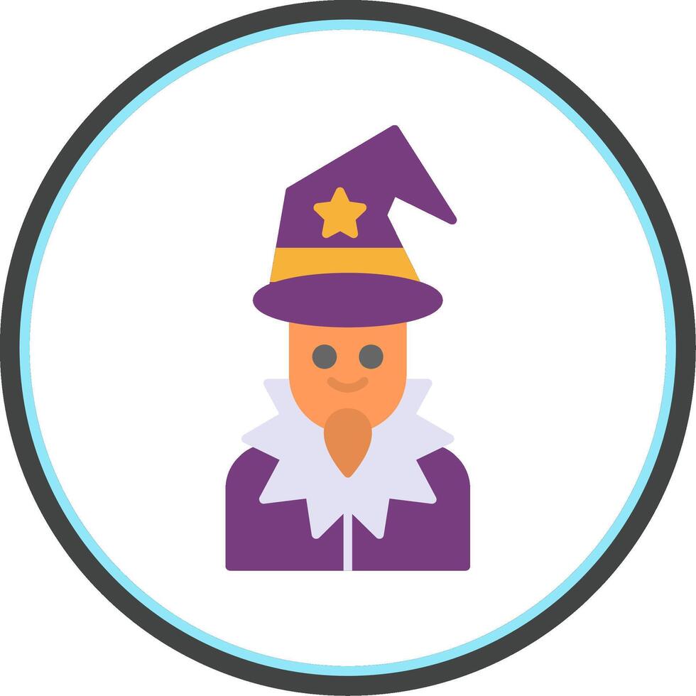 Wizard Flat Circle Icon vector