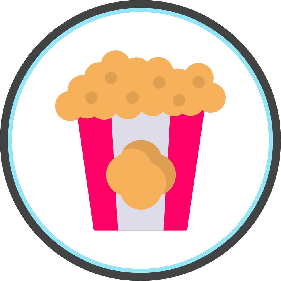 Popcorn Flat Circle Icon vector