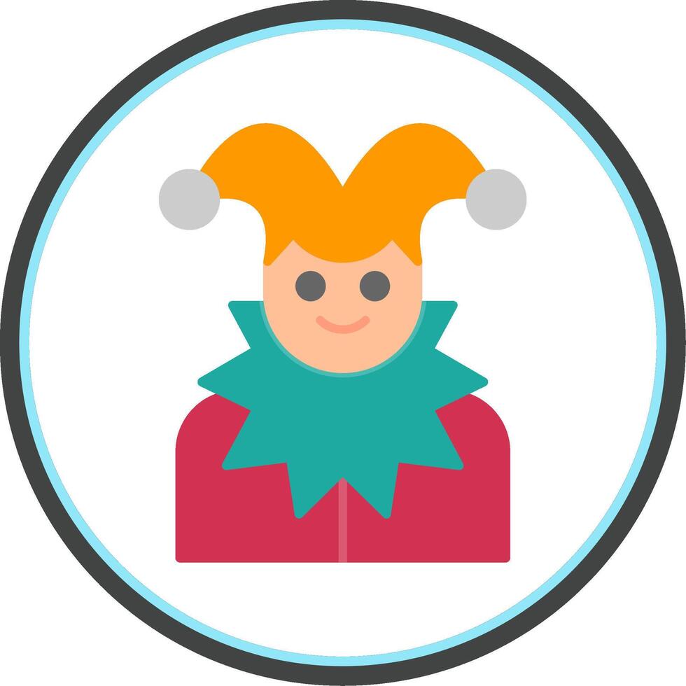 Jester Flat Circle Icon vector