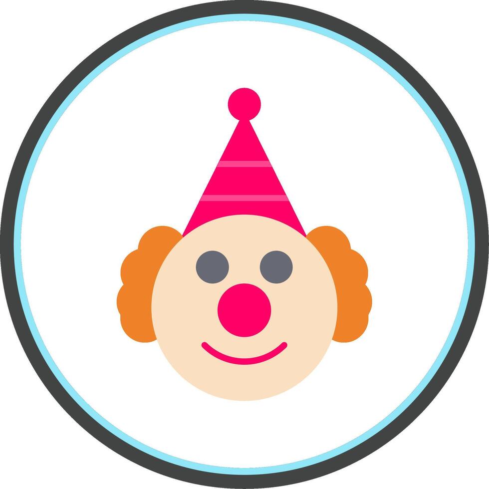 Clown Flat Circle Icon vector