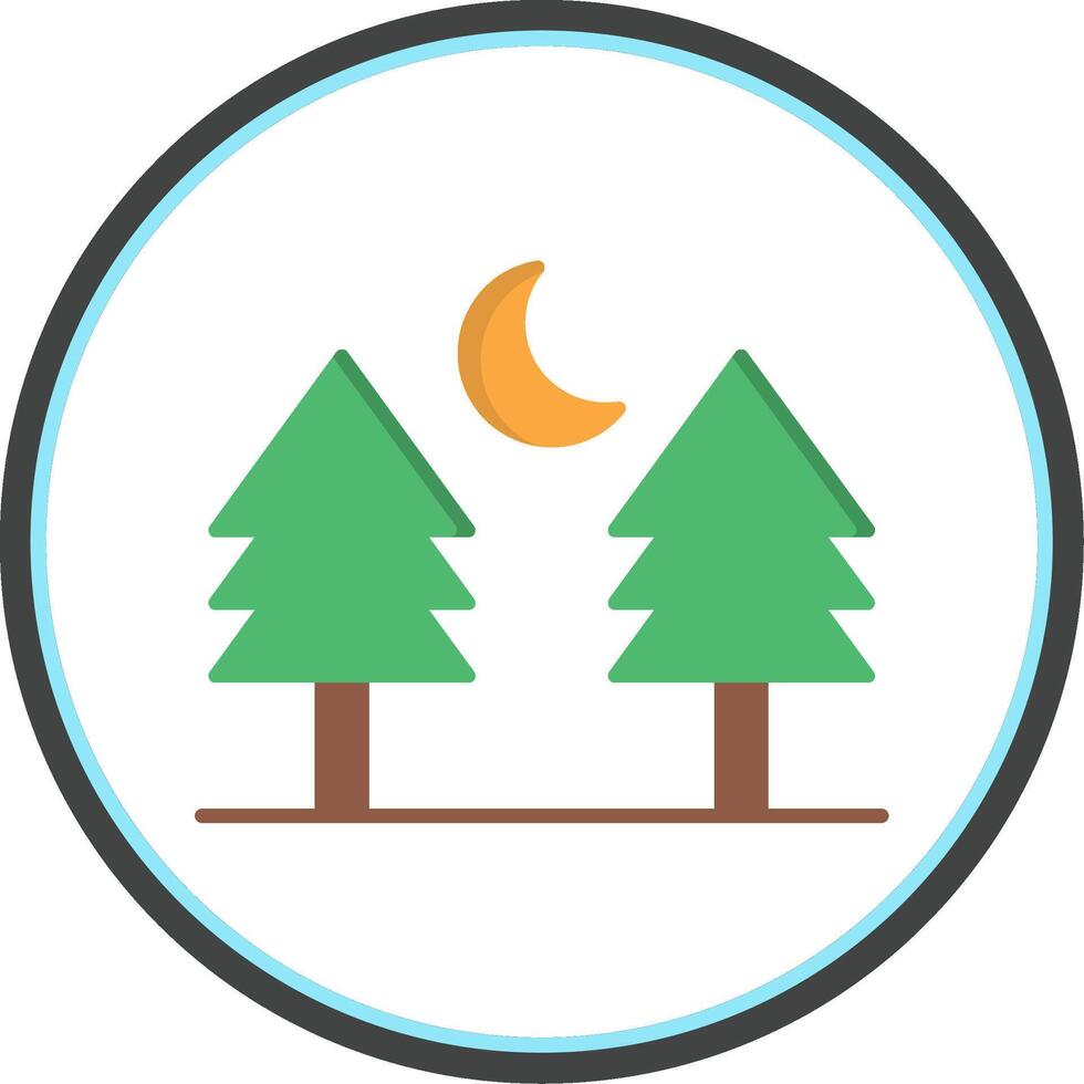 Pine tree Flat Circle Icon vector