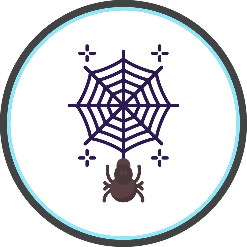 Spiderweb Flat Circle Icon vector