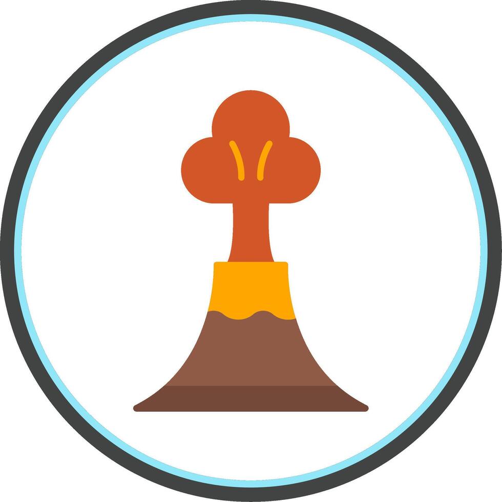 Volcano Flat Circle Icon vector