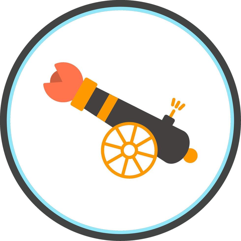 Human Cannonball Flat Circle Icon vector