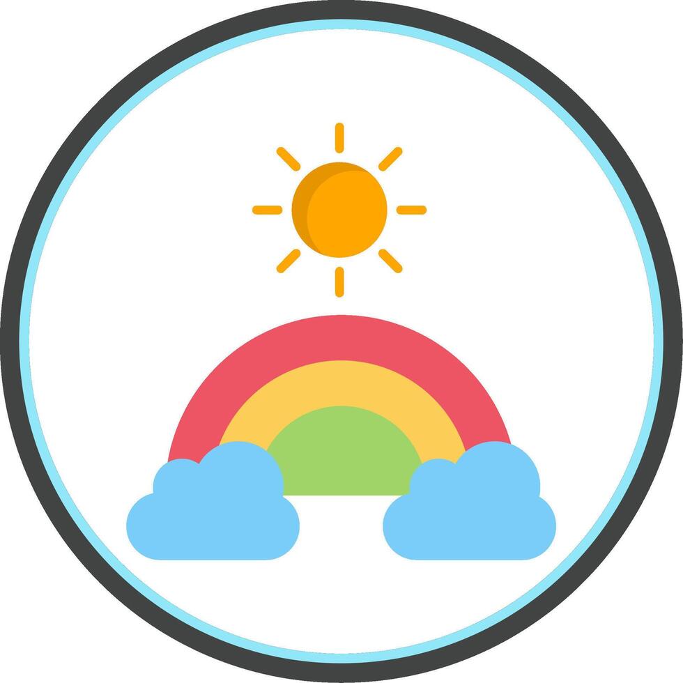 Rainbow Flat Circle Icon vector
