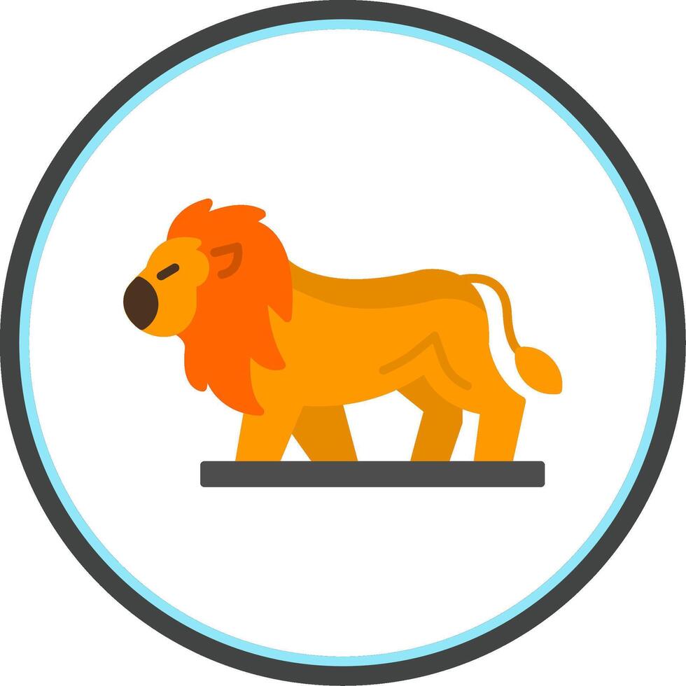 Lion Flat Circle Icon vector