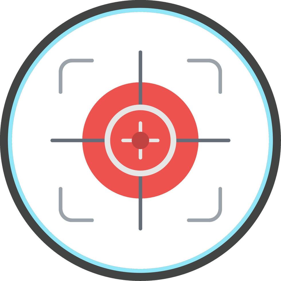 Aim Flat Circle Icon vector