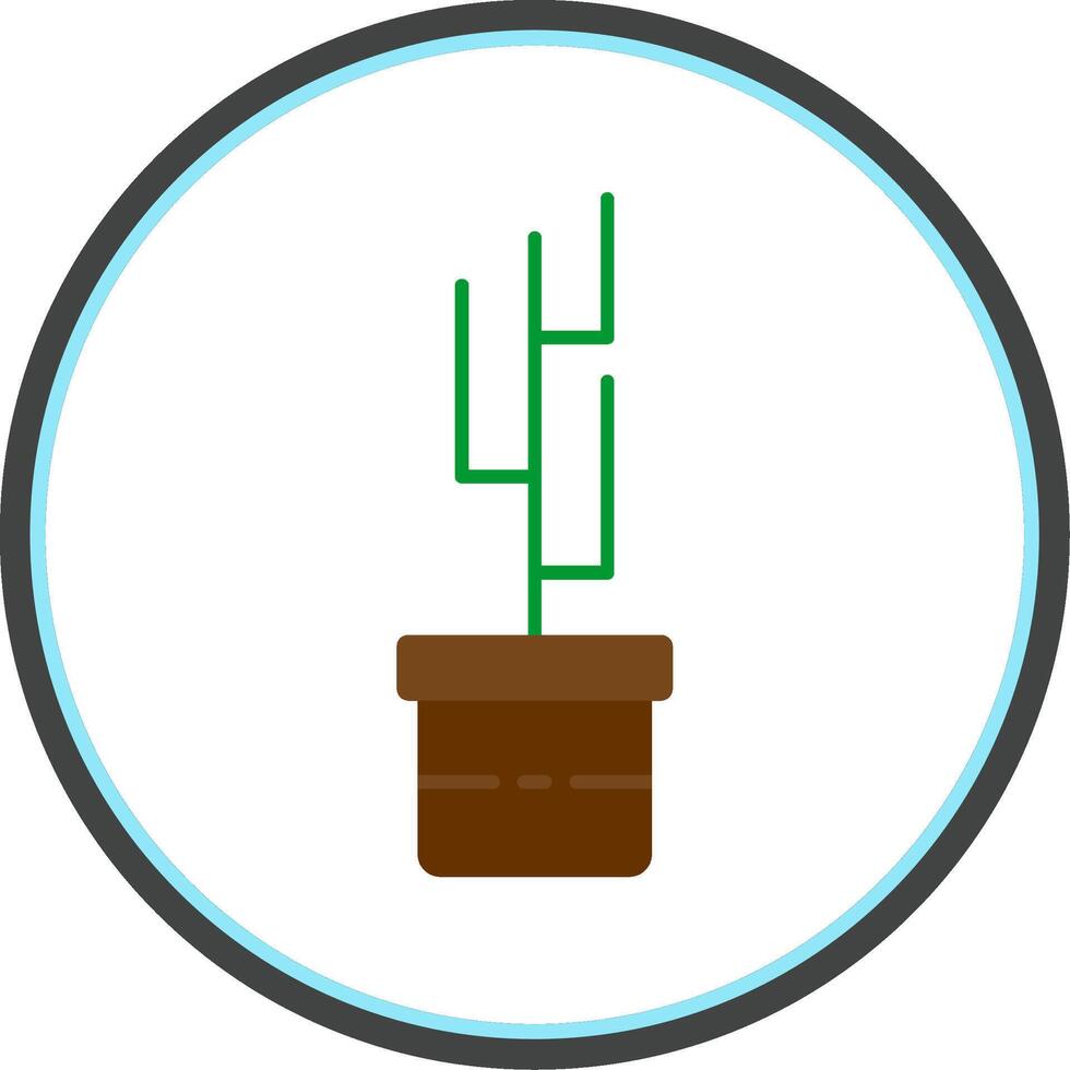 maceta planta plano circulo icono vector