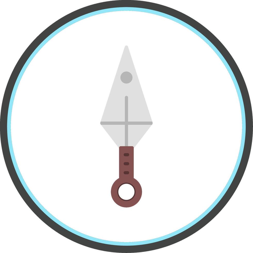 kunai plano circulo icono vector