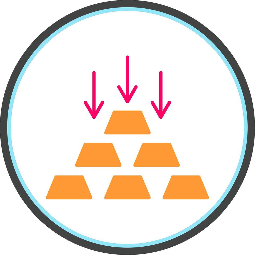 Gold Ingot Flat Circle Icon vector