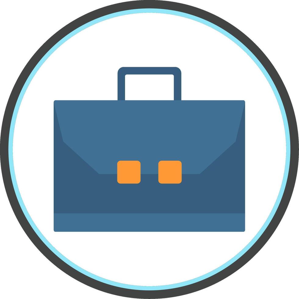 Briefcase Flat Circle Icon vector