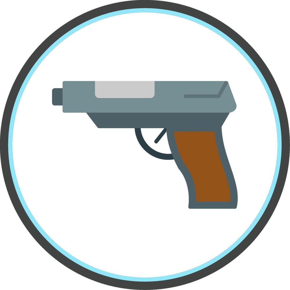 Revolver Flat Circle Icon vector