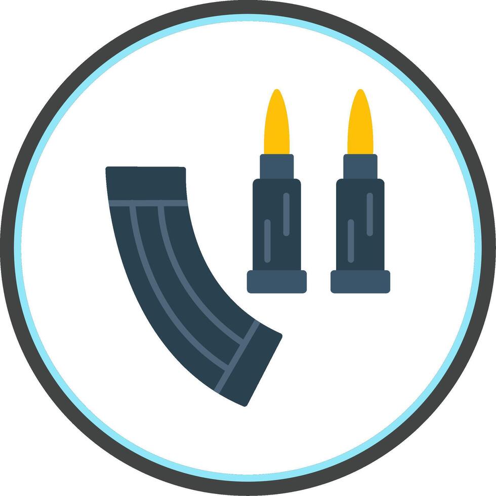 Ammunition Flat Circle Icon vector