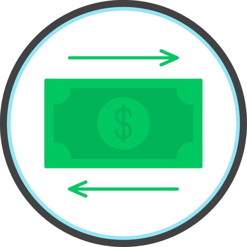 Cash Flow Flat Circle Icon vector