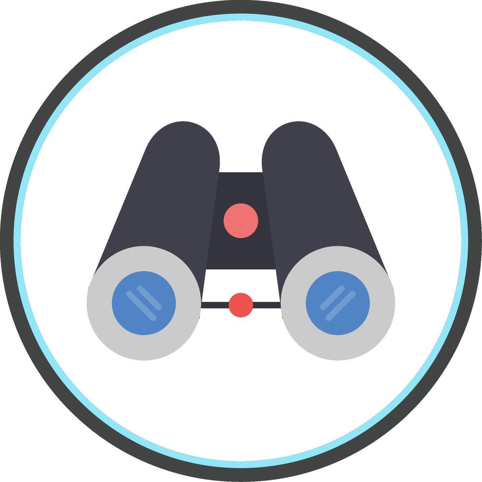 Binoculars Flat Circle Icon vector