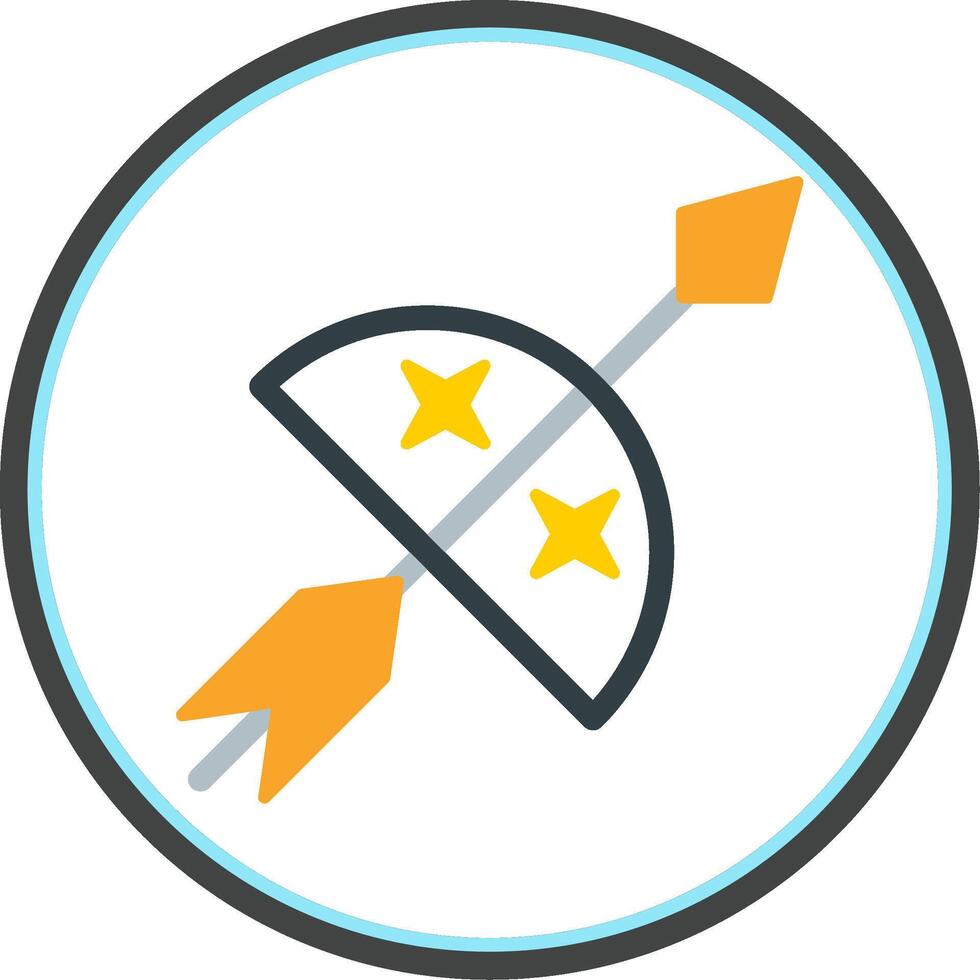 Bow And Arrow Flat Circle Icon vector