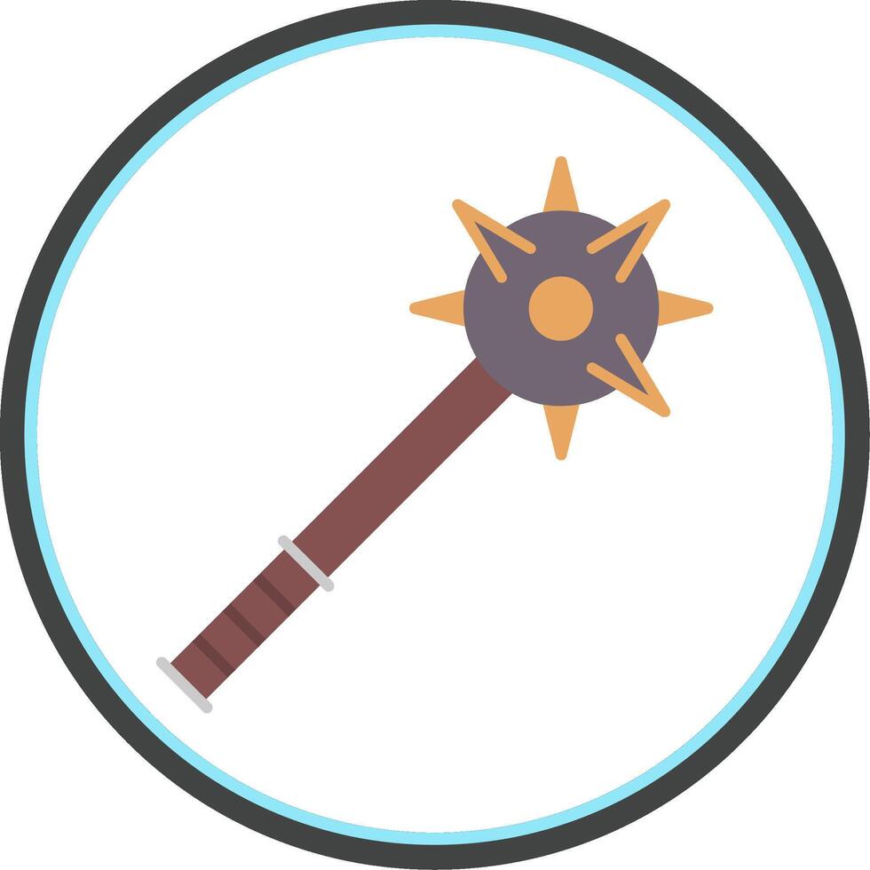 Mace Flat Circle Icon vector