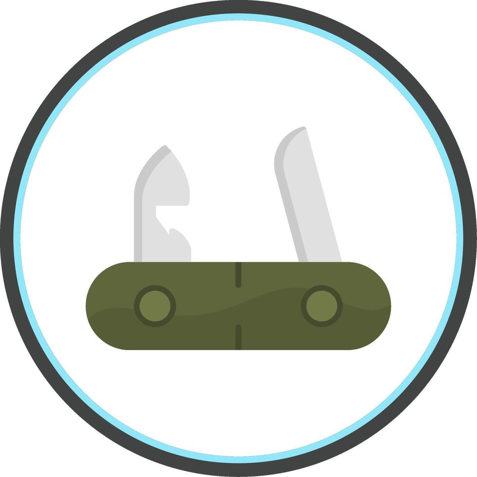 suizo cuchillo plano circulo icono vector