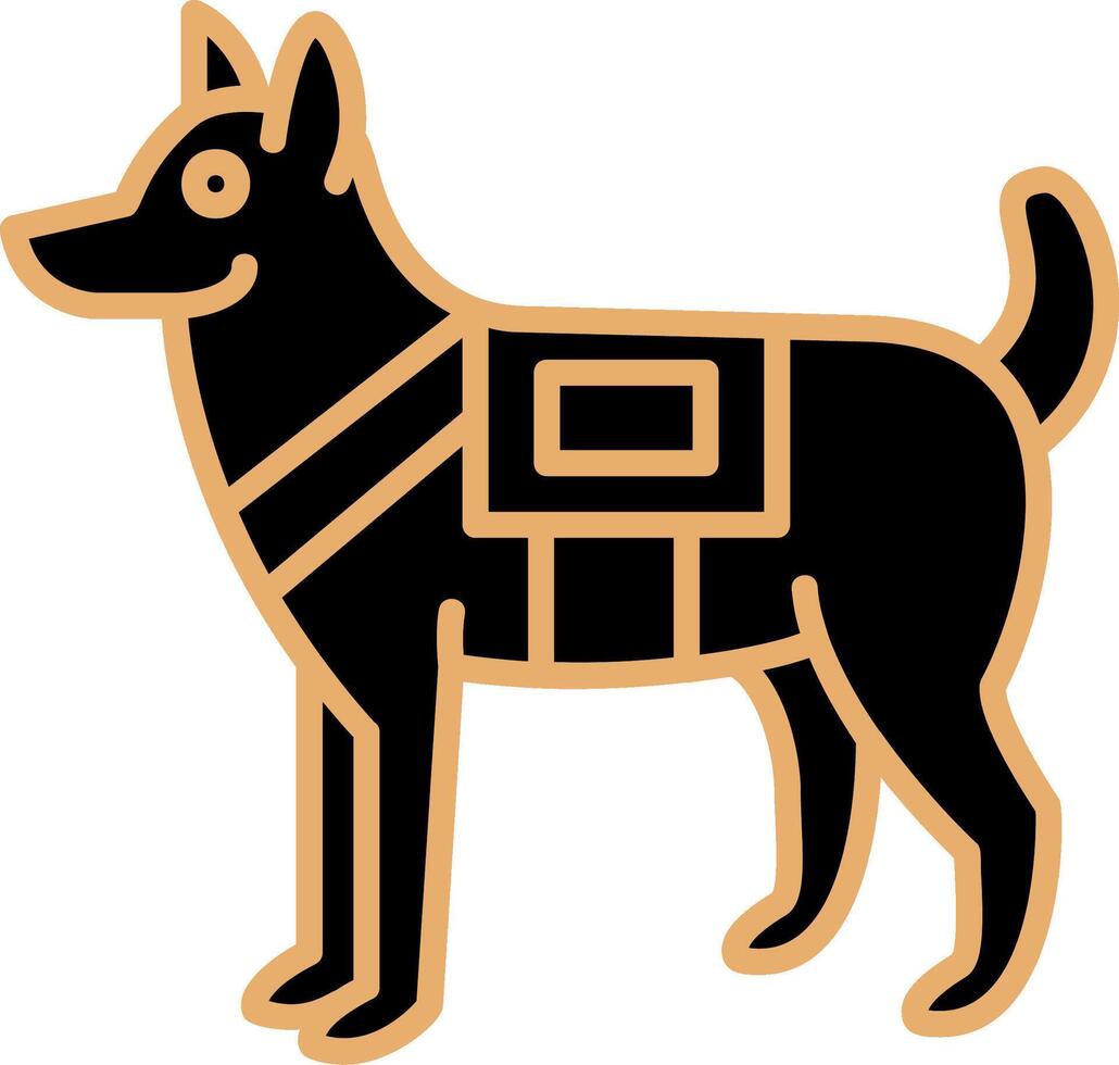 militar perro vector icono