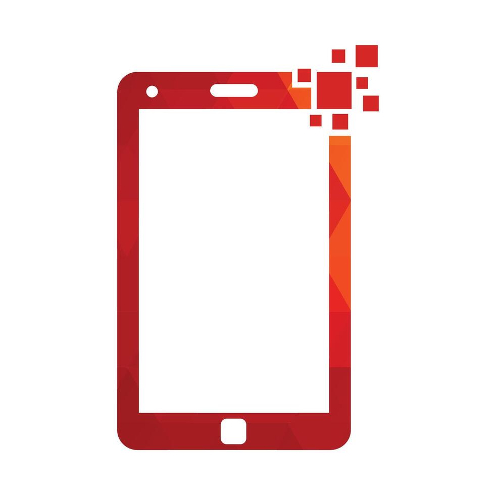 Mobile pixel logo design vector illustration.