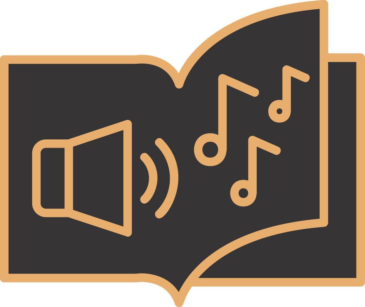 icono de vector de libro de audio