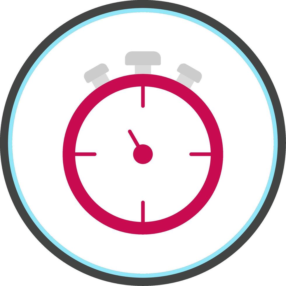 Stopwatch Flat Circle Icon vector