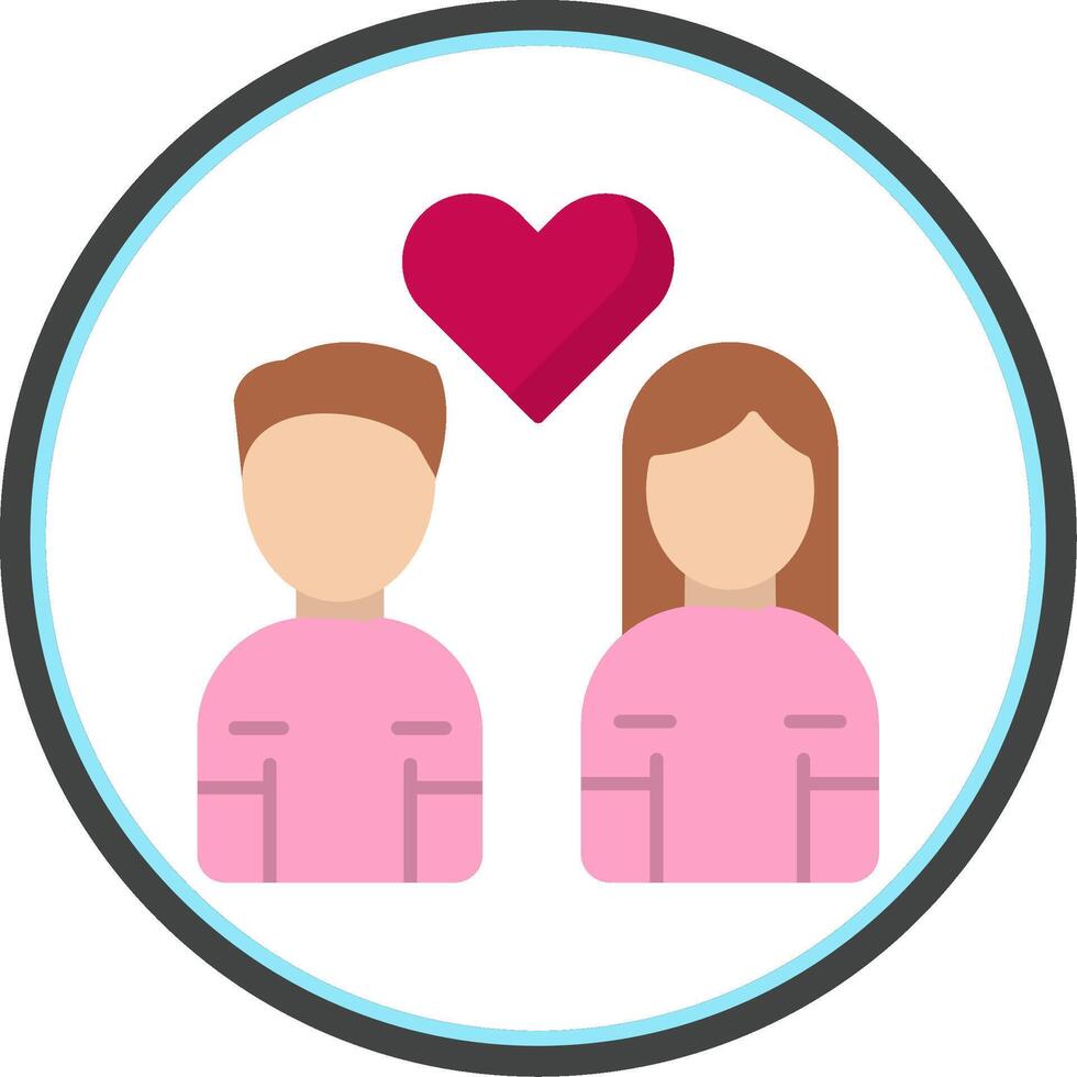 Heart Flat Circle Icon vector