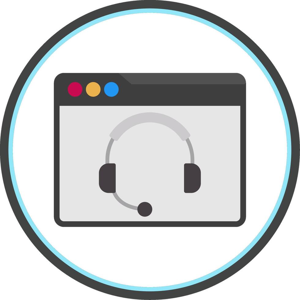 Website Support Flat Circle Icon vector