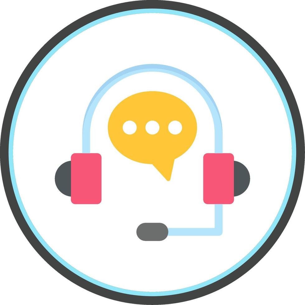 Customer Support Flat Circle Icon vector