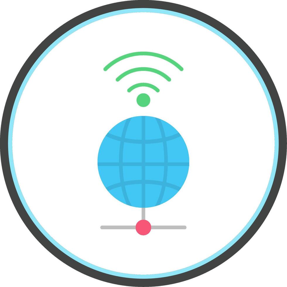 Global Flat Circle Icon vector
