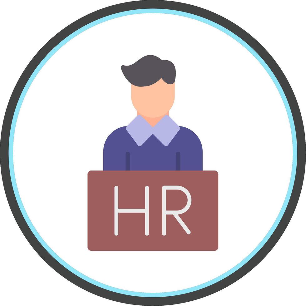 Human Resources Flat Circle Icon vector