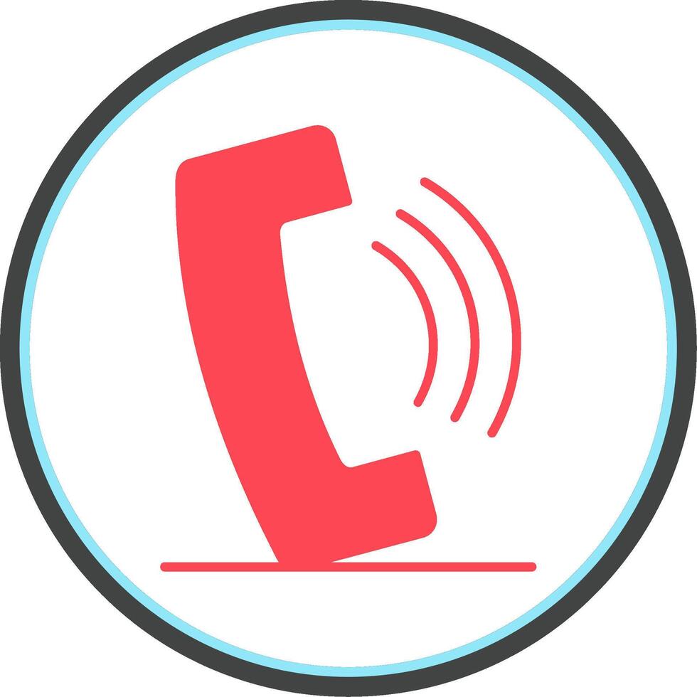 Phone Call Flat Circle Icon vector