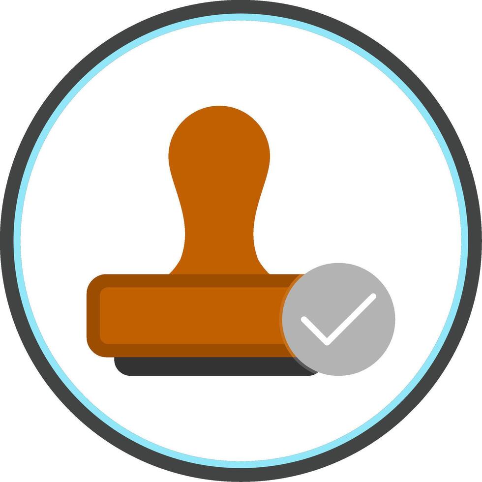 Stamp Flat Circle Icon vector