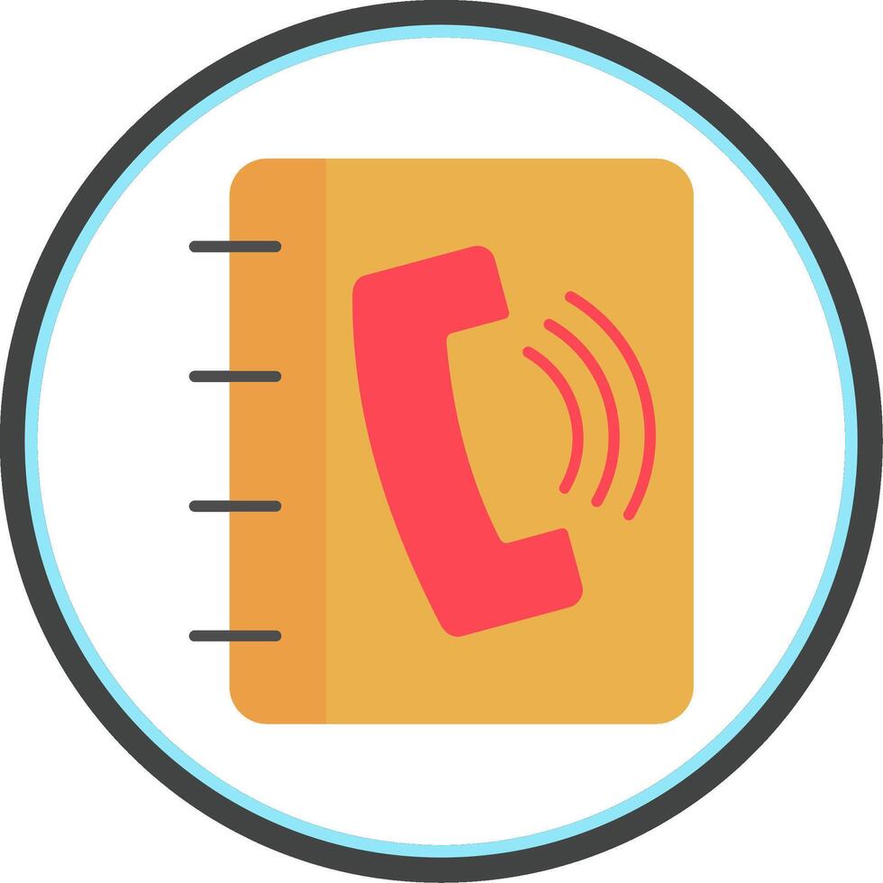 Phonebook Flat Circle Icon vector
