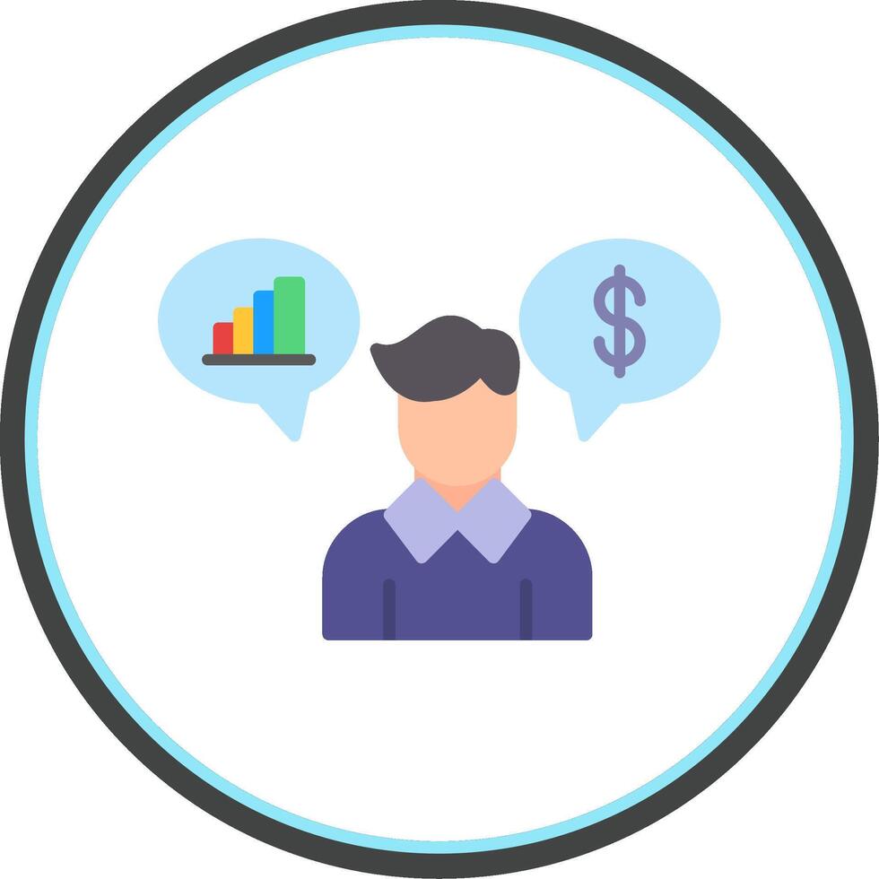 Financial Consultant Flat Circle Icon vector