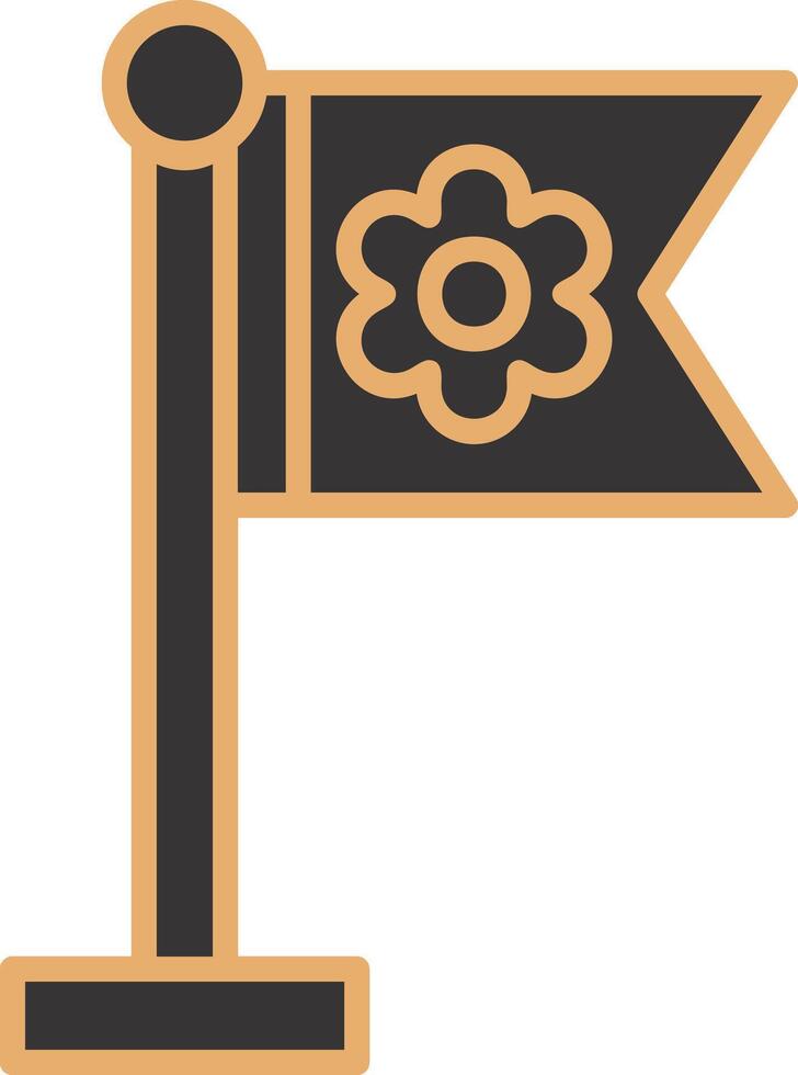 Sakura Flag Vector Icon